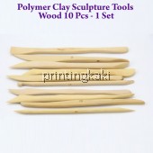  Polymer Clay Sculpture Tools Wood 10 Pcs - 1 Set ( GJ-02 )